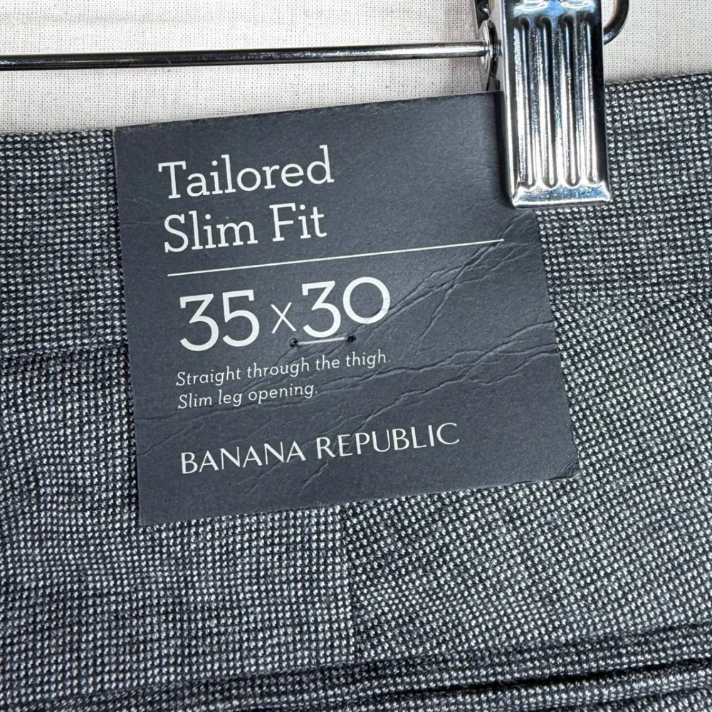 New Banana‎ Republic Tailored Slim Fit Wool Dress Pants 35 x 30 Dark Grey